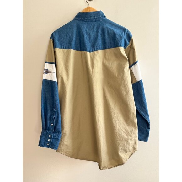 Cumberland Outfitters Western Pearl Snap Shirt Mens XL Aztec Colorblock 90s - Picture 2 of 7